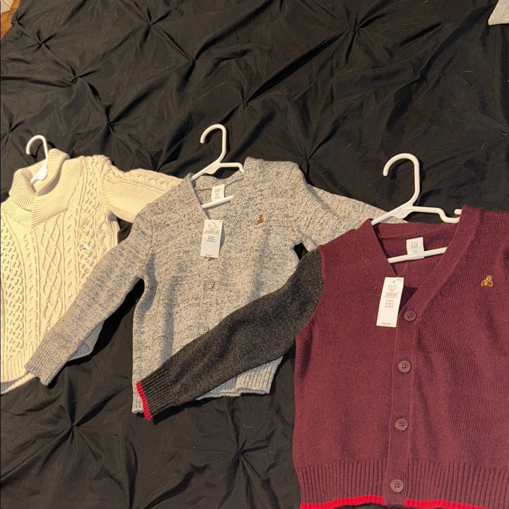 BRAND NEW GAP Cozy Knit Sweater Trio - Cream, Gray, and Burgundy